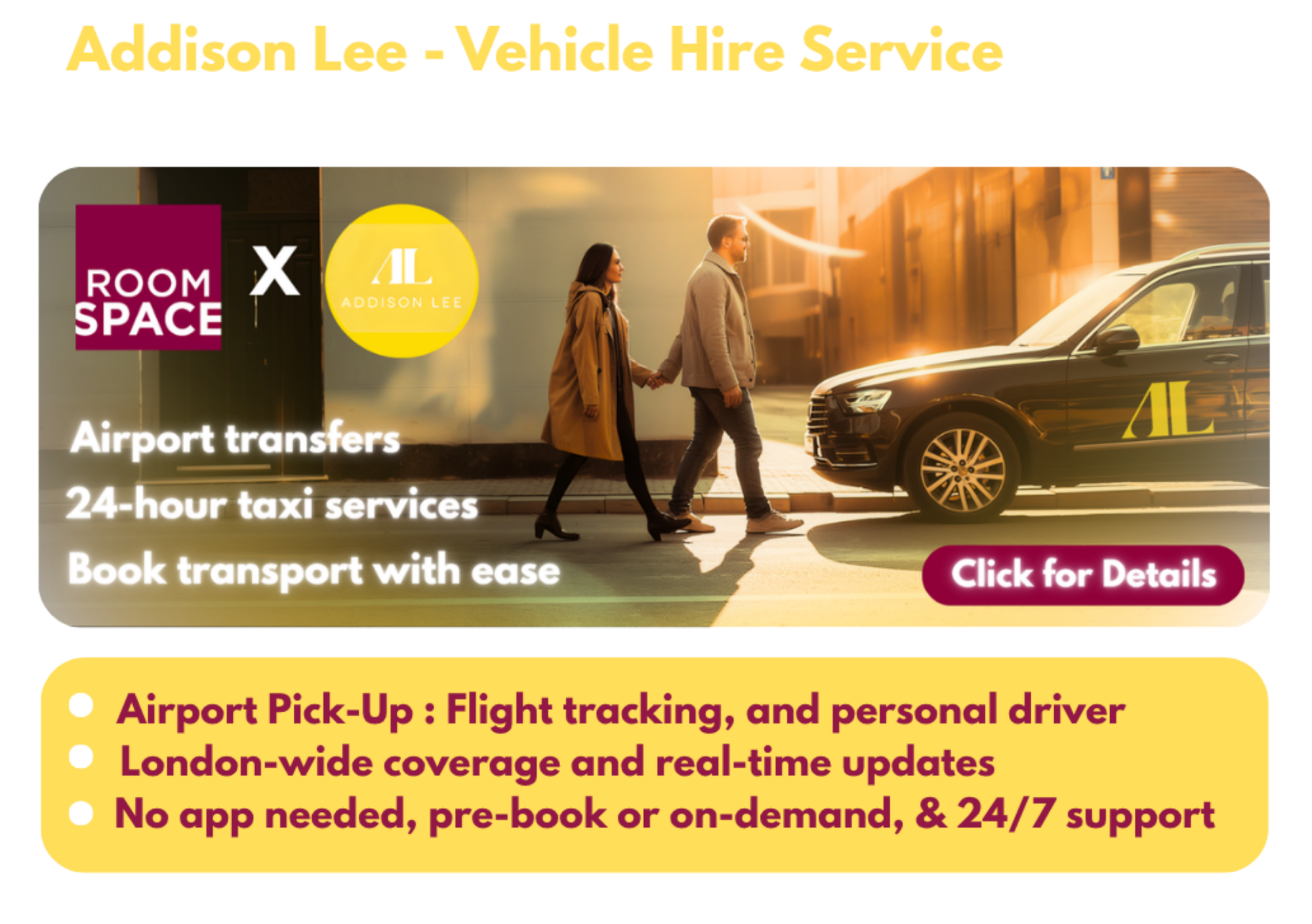 Addison Lee Vehicle Hire Service