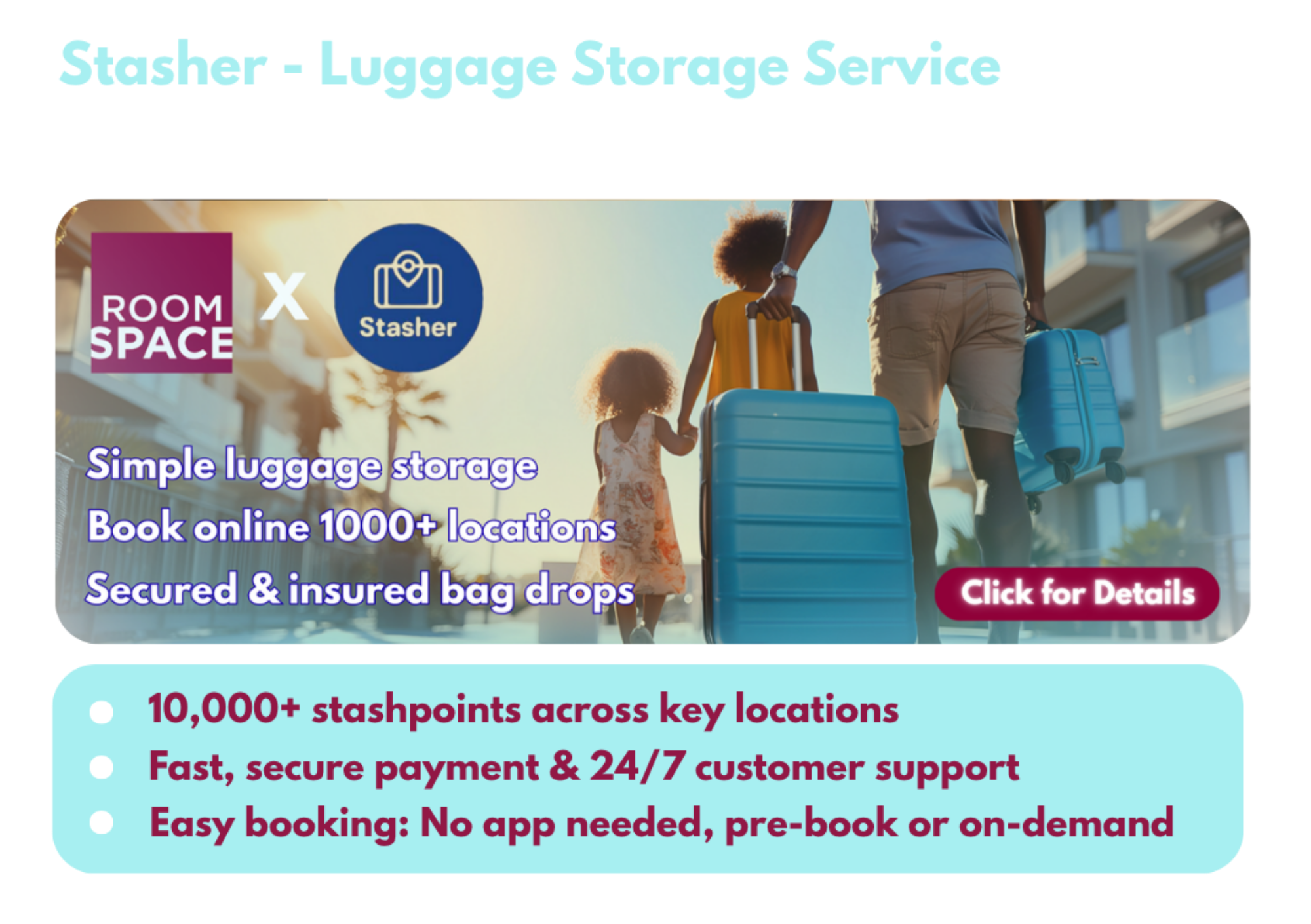 Stasher Luggage Storage Service